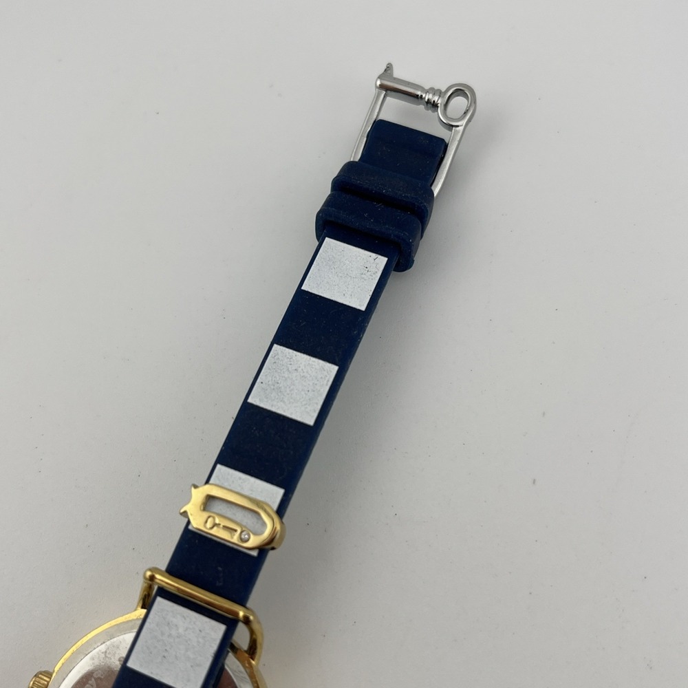 Keep Collective‎ Watch Women Blue Silicone Anchor Band Gold Charms- New Battery - Picture 7 of 9